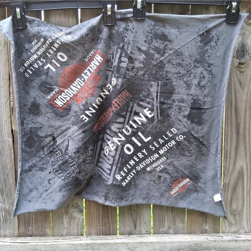 120 Harley Davidson T-Shirt Bandana Gray Milwaukee USA